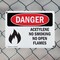 Signmission Acetylene No Smoking No Open Flames Danger Sign, Plastic, 14in W x 10in L, 2PK OS-2PACK-DS-P-1014-L-1015 - alternate 5